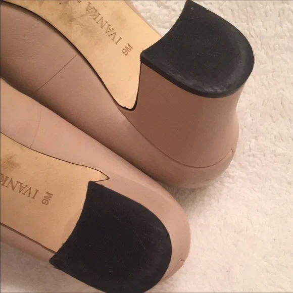 Ivanka Trump Beige and Black Pearl Heels - Picture 7 of 14